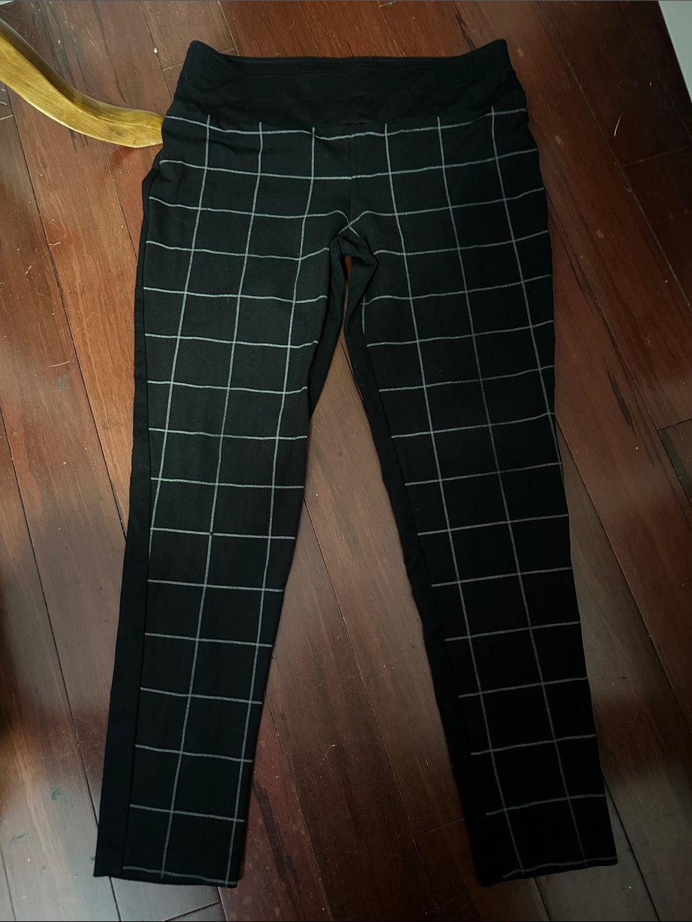 INC International Concepts Black Grid Leggings Size 12